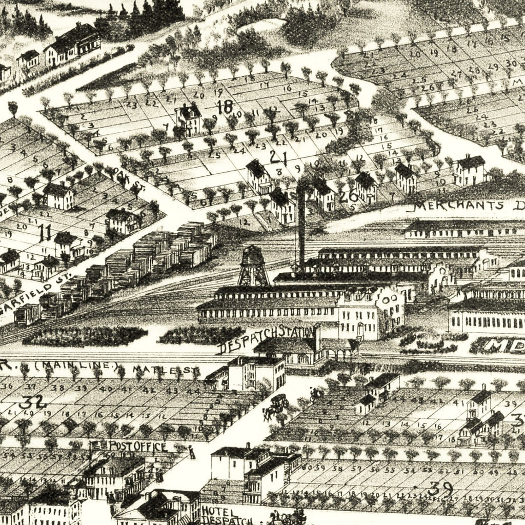 Vintage Map of Despatch, New York 1890