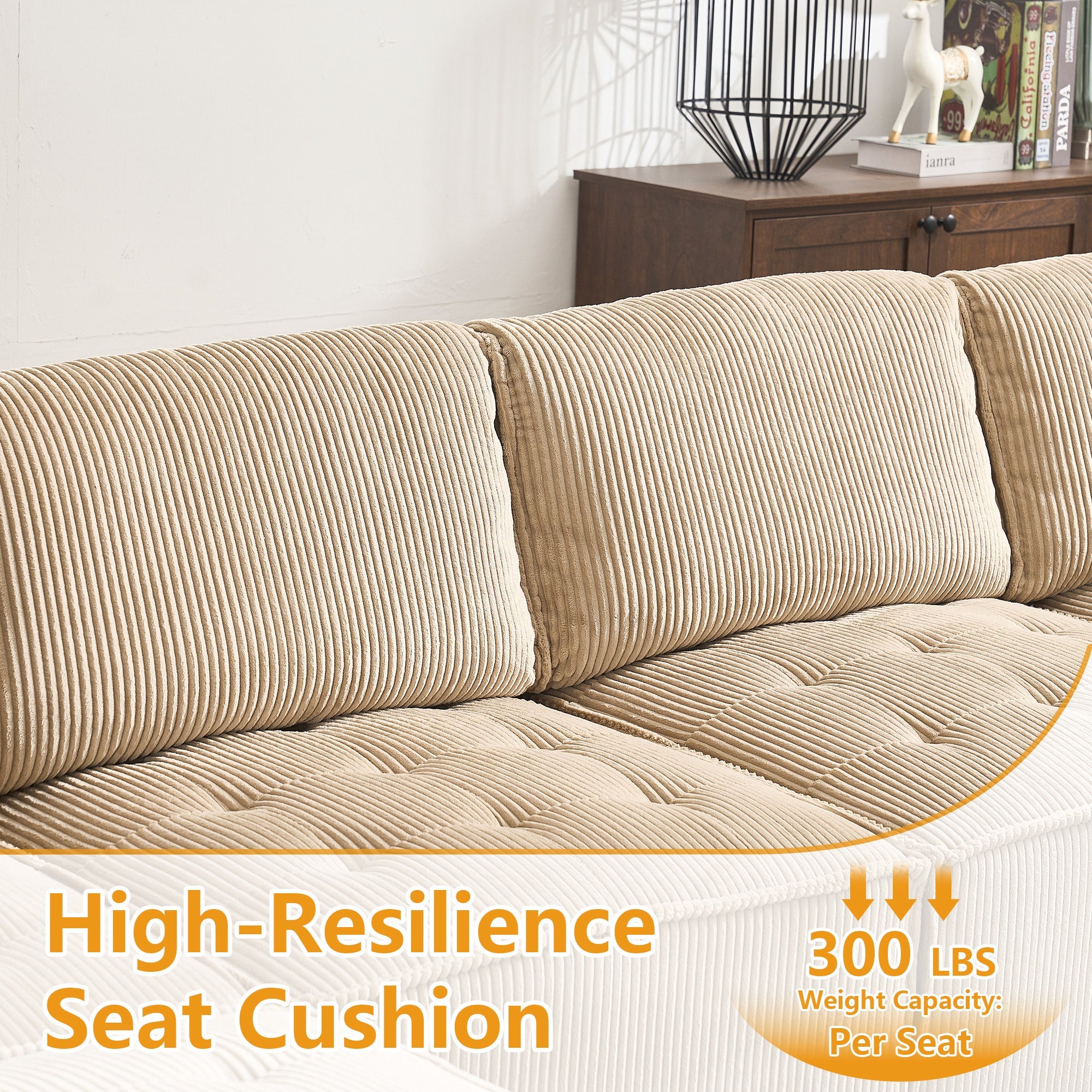 UNITED WE WIN Modular Sectional Sofa U Shaped Modular Couch with Reversible Chaise Modular Sofa Sectional Couch,6- Seat Convertible Sofa,Fit for Living Room