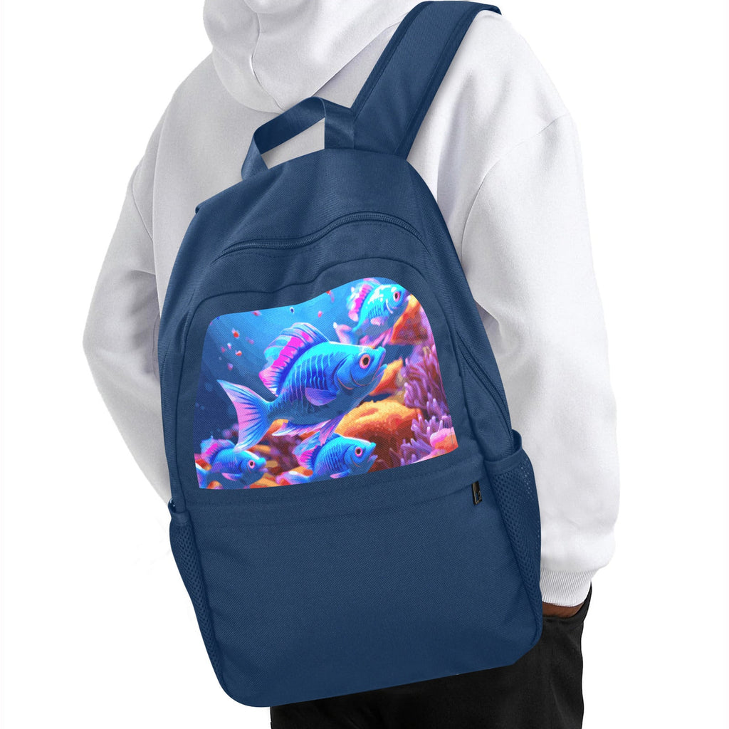 Blue Fish Casual Backpack | Upper Part Printing