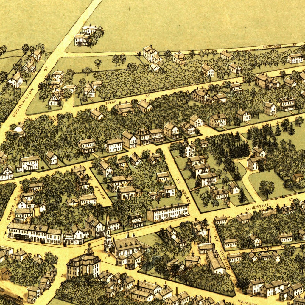 Vintage Map of Quincy, Massachusetts 1878