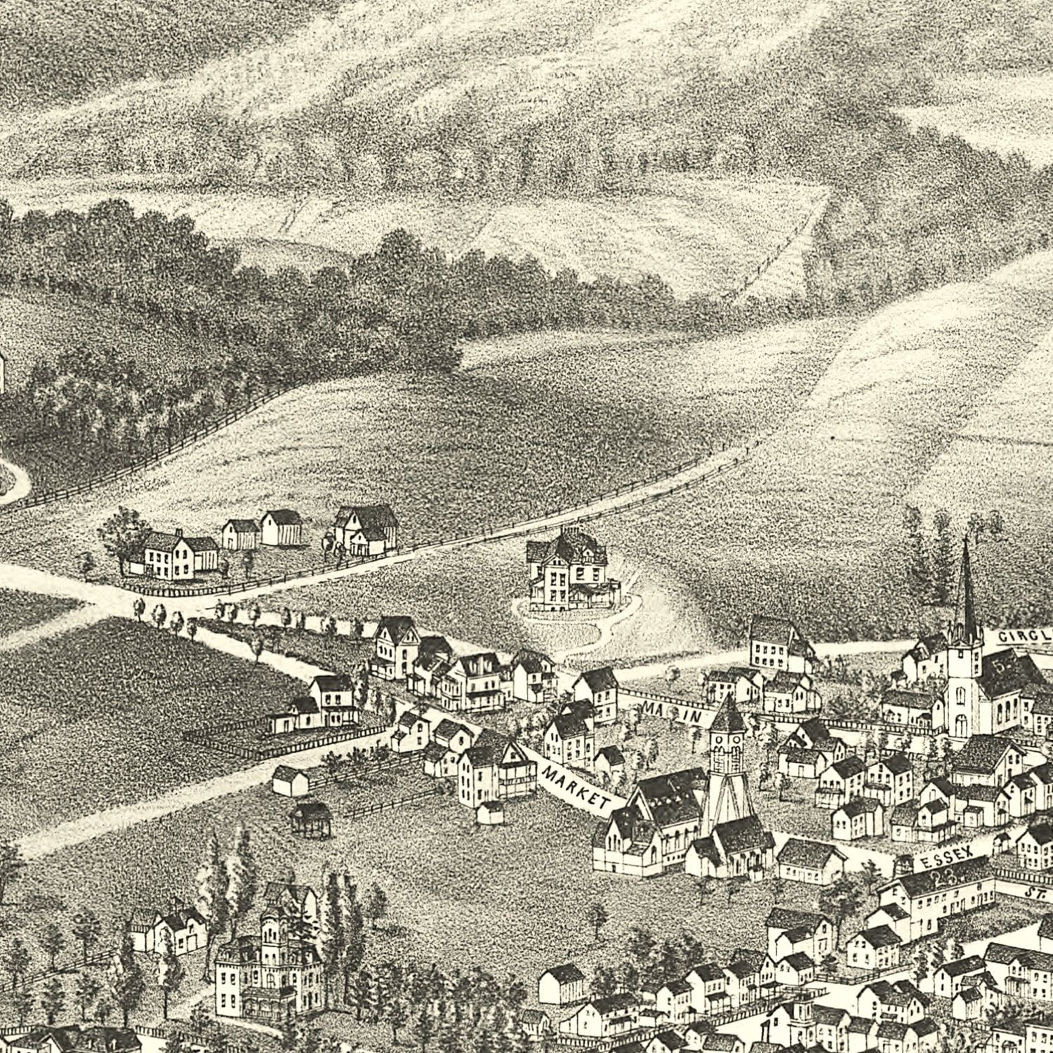 Vintage Map of Ellenville, New York 1887