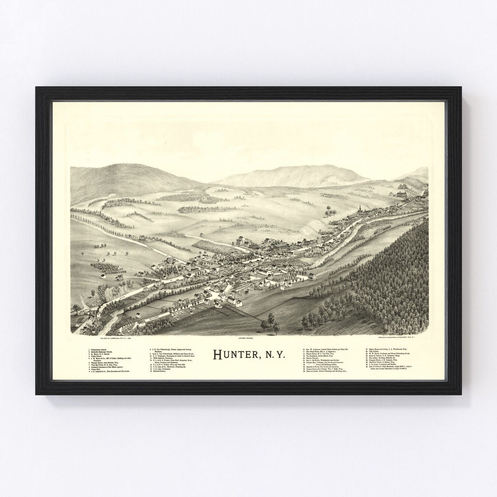 Vintage Map of Hunter, New York 1890