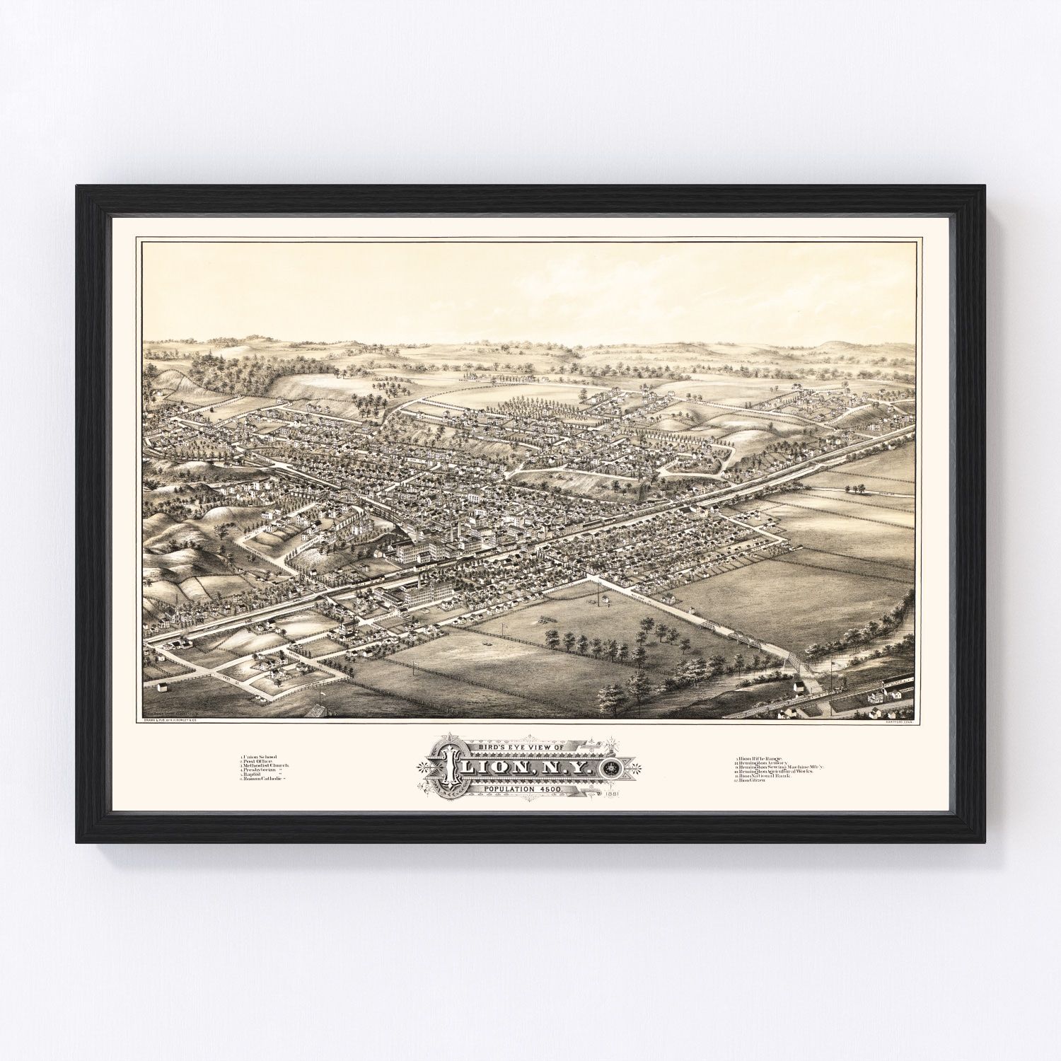 Vintage Map of Ilion, New York 1881