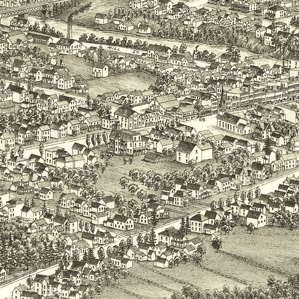 Vintage Map of Le Roy, New York 1892