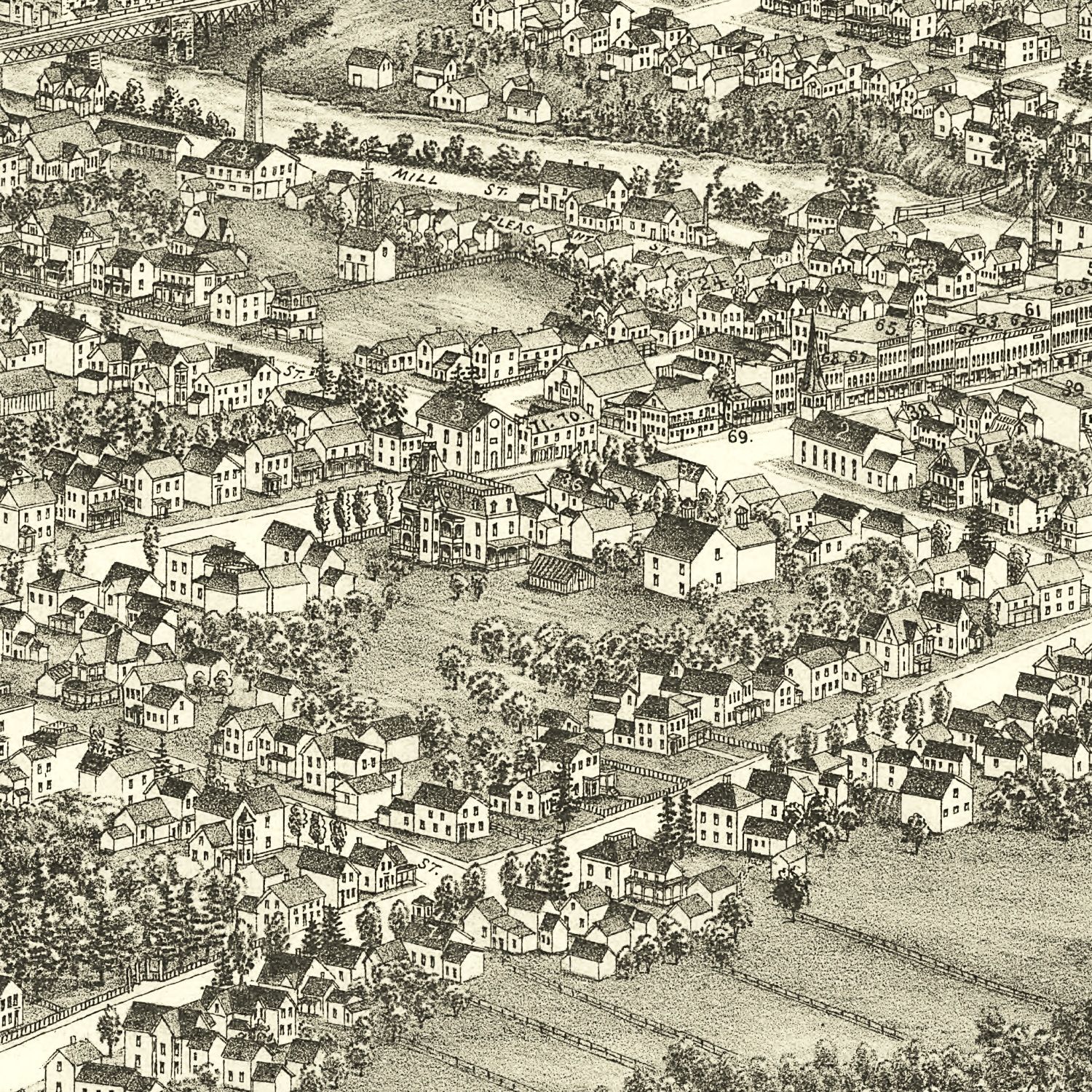 Vintage Map of Le Roy, New York 1892