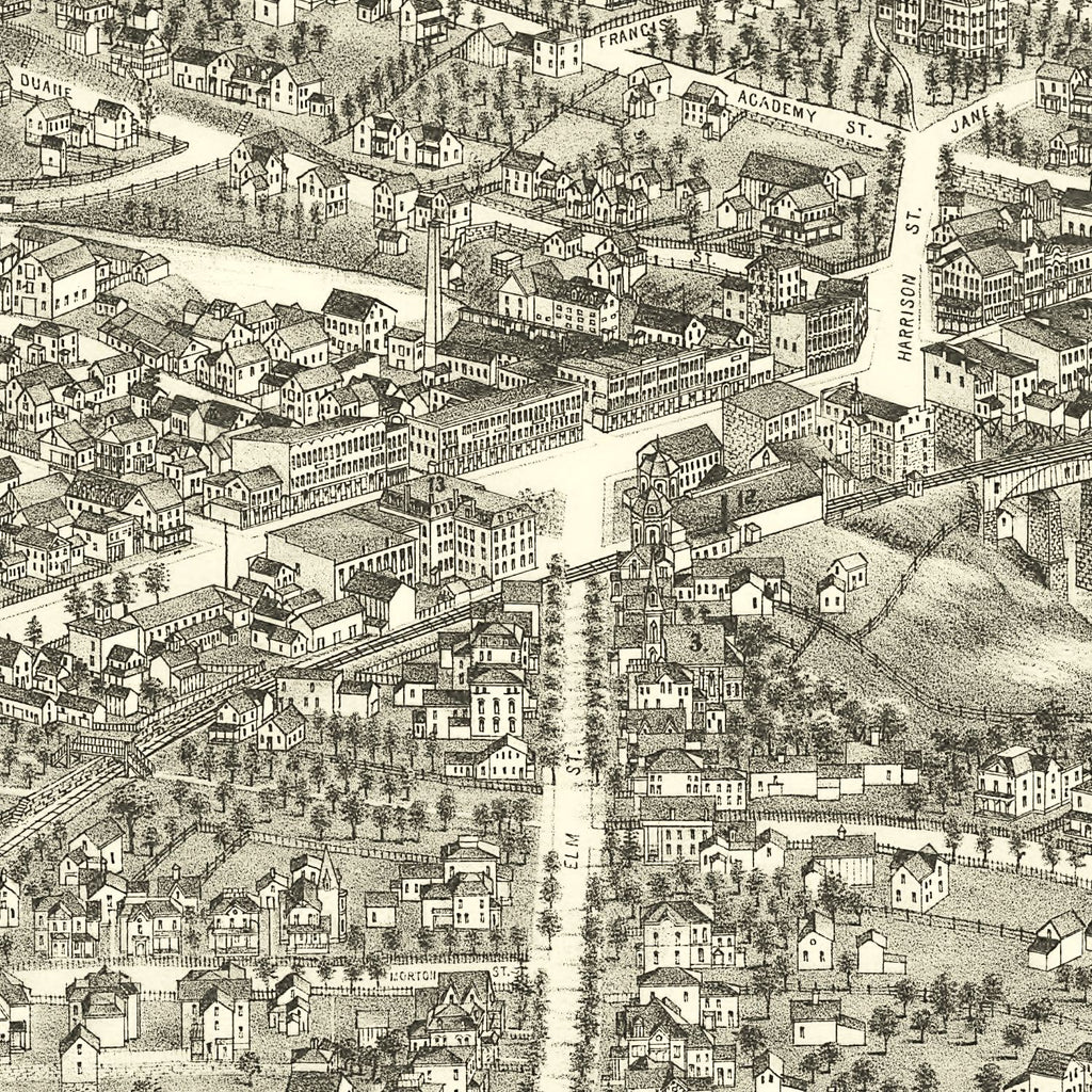 Vintage Map of Malone, New York 1886