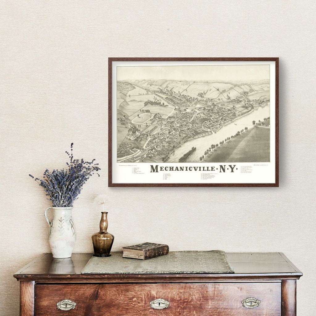 Vintage Map of Mechanicville, New York 1880