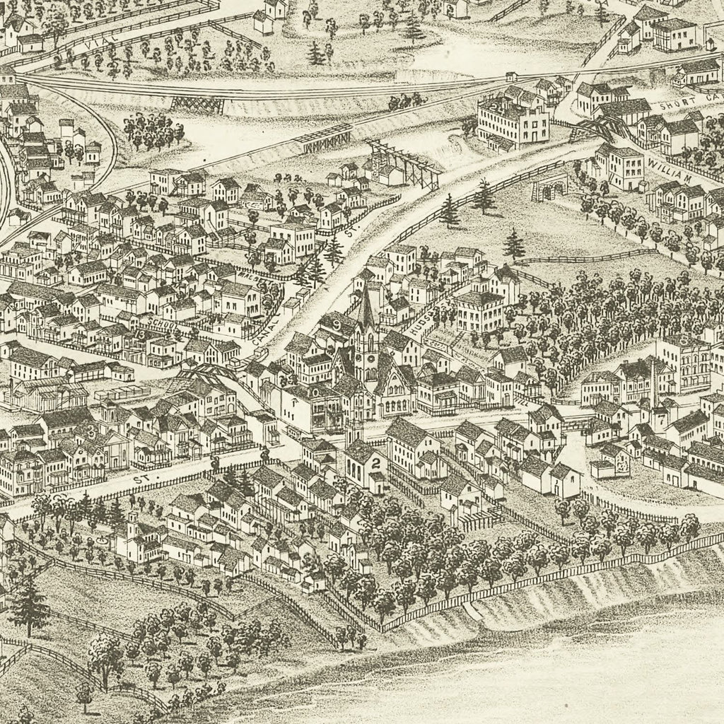 Vintage Map of Mechanicville, New York 1880