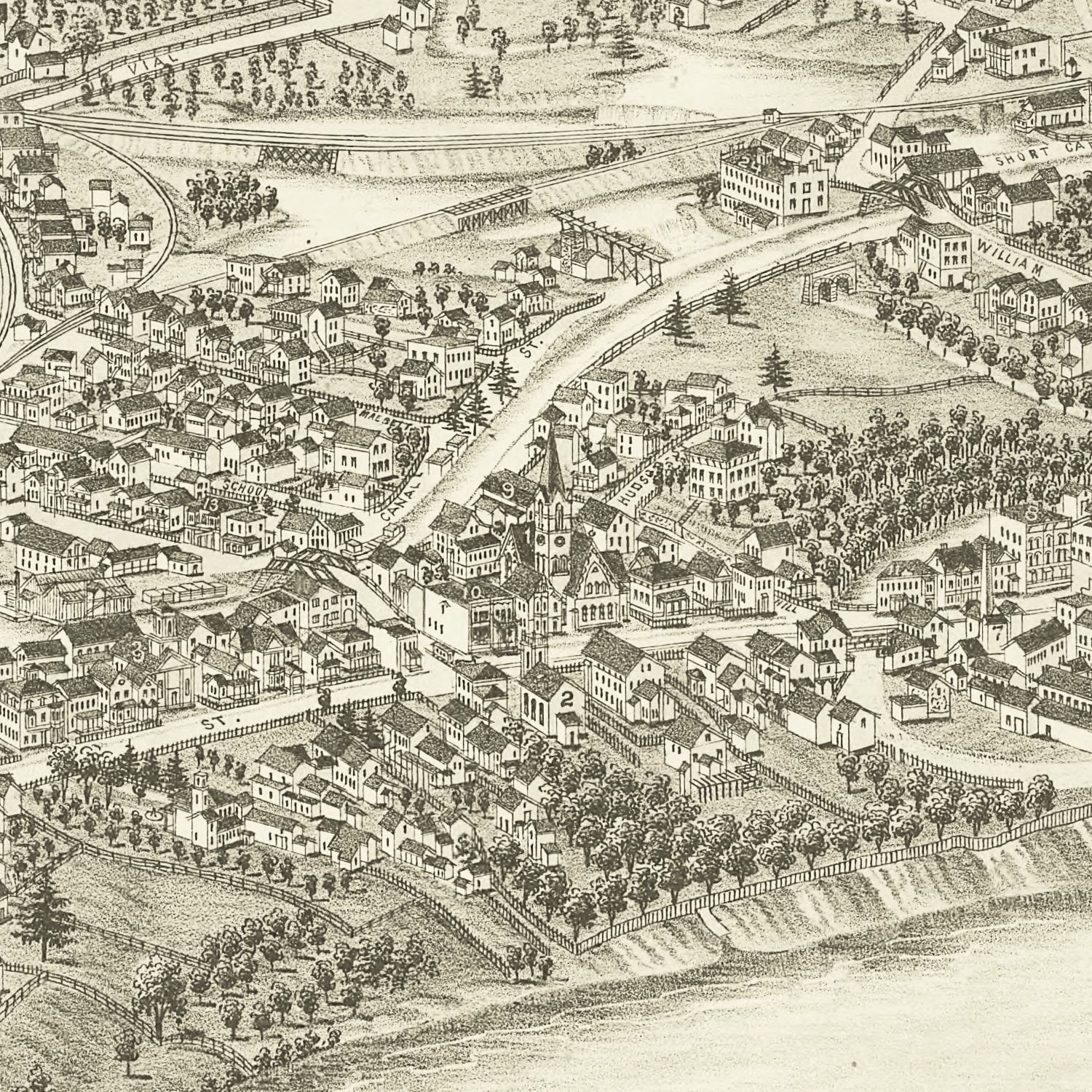 Vintage Map of Mechanicville, New York 1880