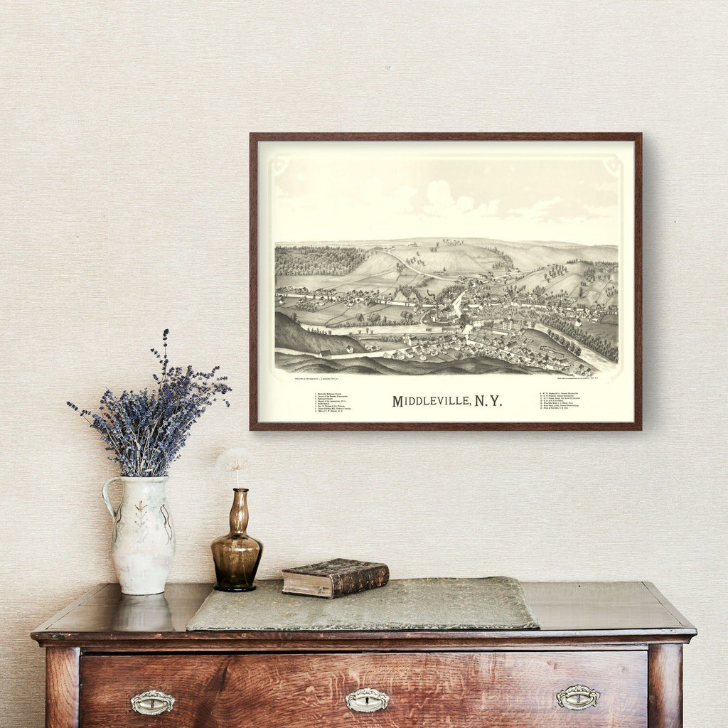 Vintage Map of Middleville, New York 1890
