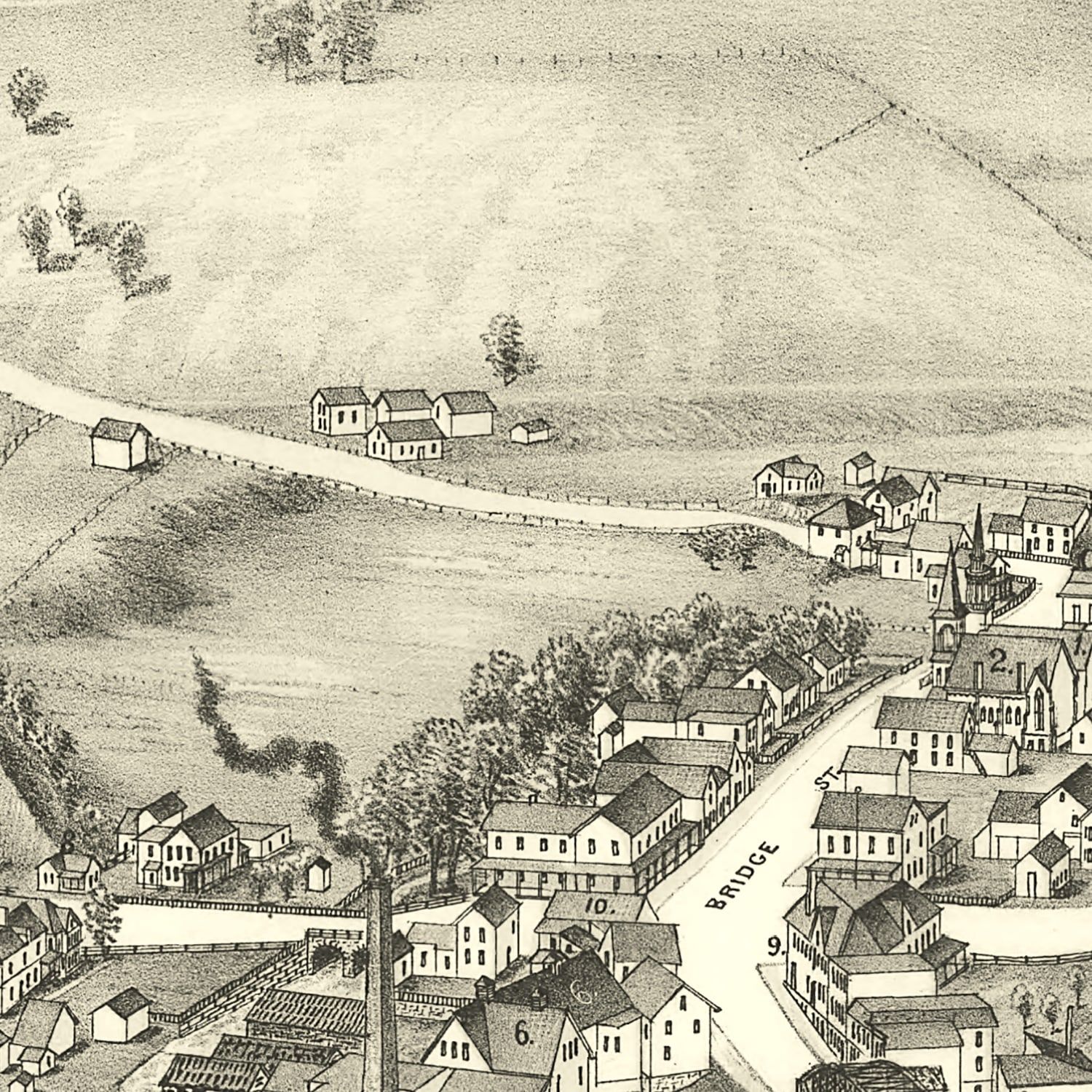 Vintage Map of Middleville, New York 1890