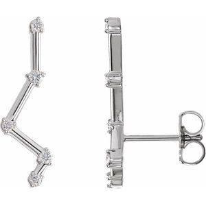 Platinum 1/10 CTW Natural Diamond Constellation Ear Climbers