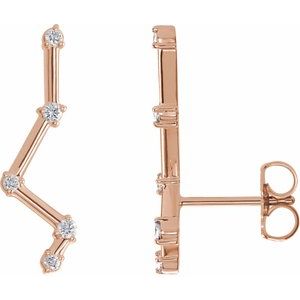 14K Rose Gold 1/10 CTW Natural Diamond Constellation Ear Climbers