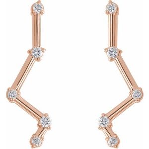 14K Rose Gold 1/10 CTW Natural Diamond Constellation Ear Climbers