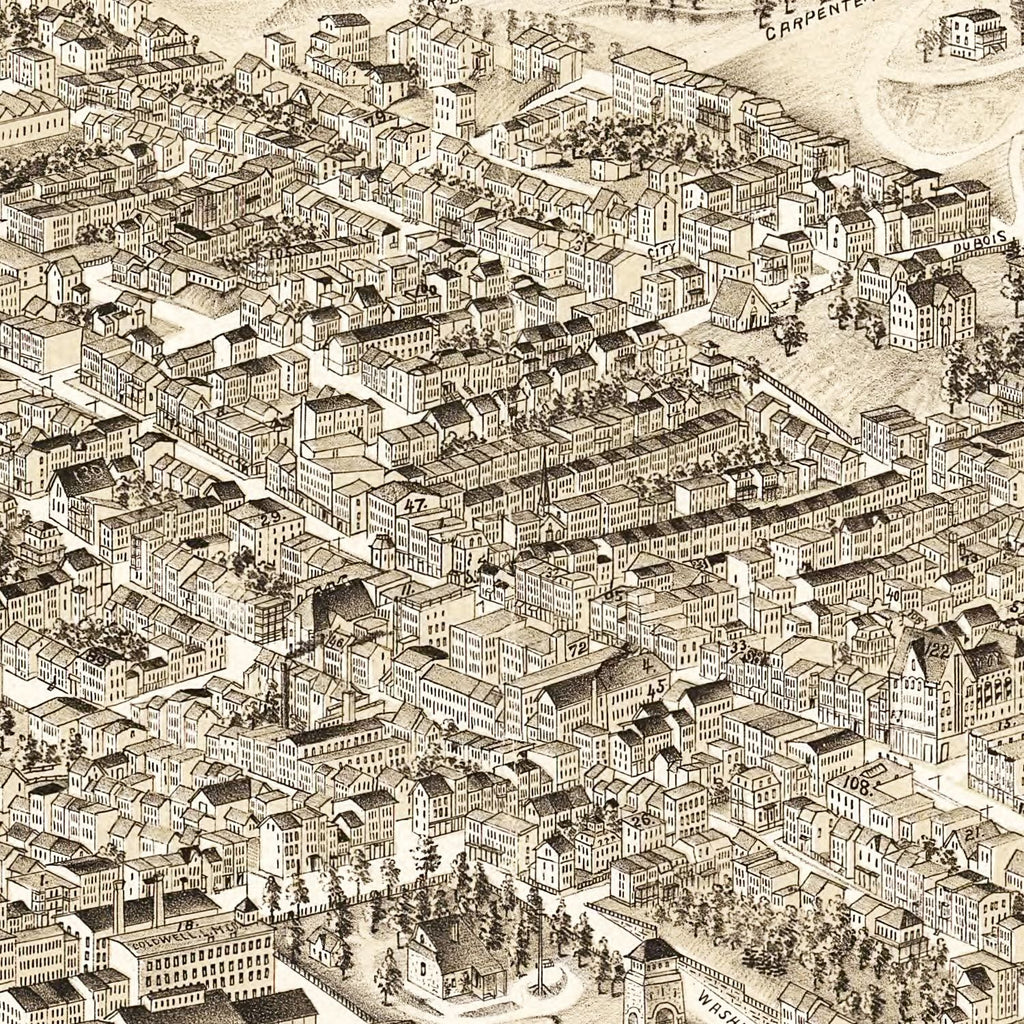 Vintage Map of Newburgh, New York 1900