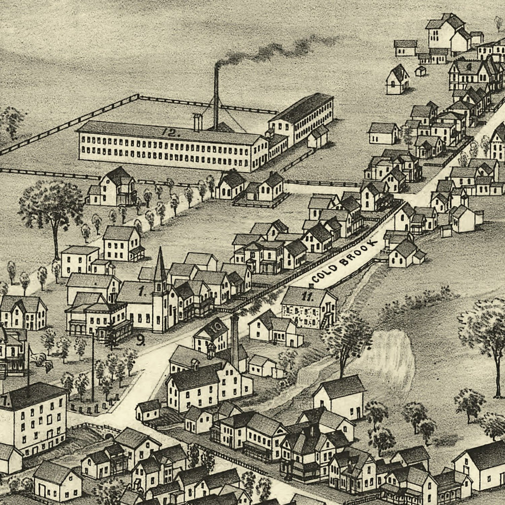 Vintage Map of Poland, New York 1890
