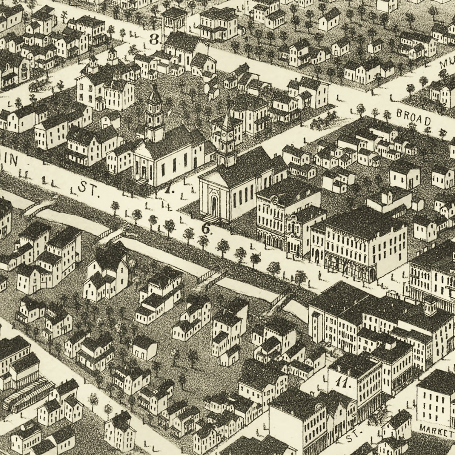 Vintage Map of Oneida, New York 1874