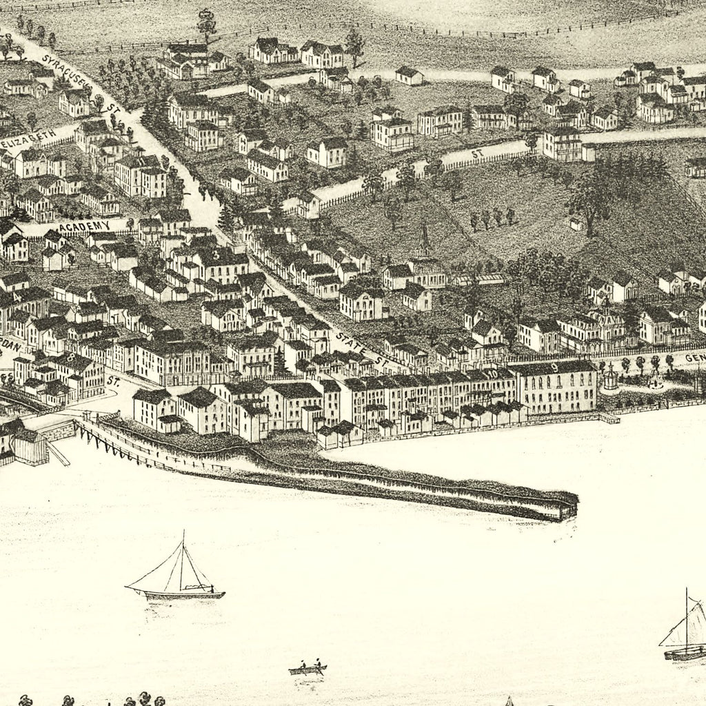 Vintage Map of Skaneateles, New York 1884
