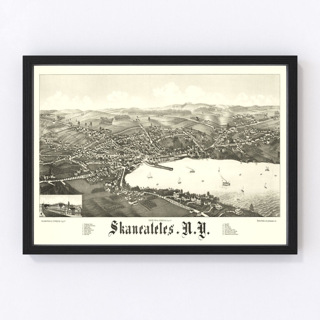 Vintage Map of Skaneateles, New York 1884