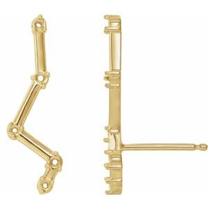 14K Yellow Gold Constellation Right Ear Climber Mounting
