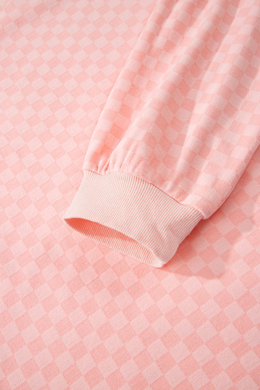 Checker Long Sleeve Pullover and Shorts Set