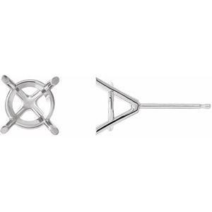 Platinum 10.5 mm Round 4-Prong Cocktail-Style Earring Mounting