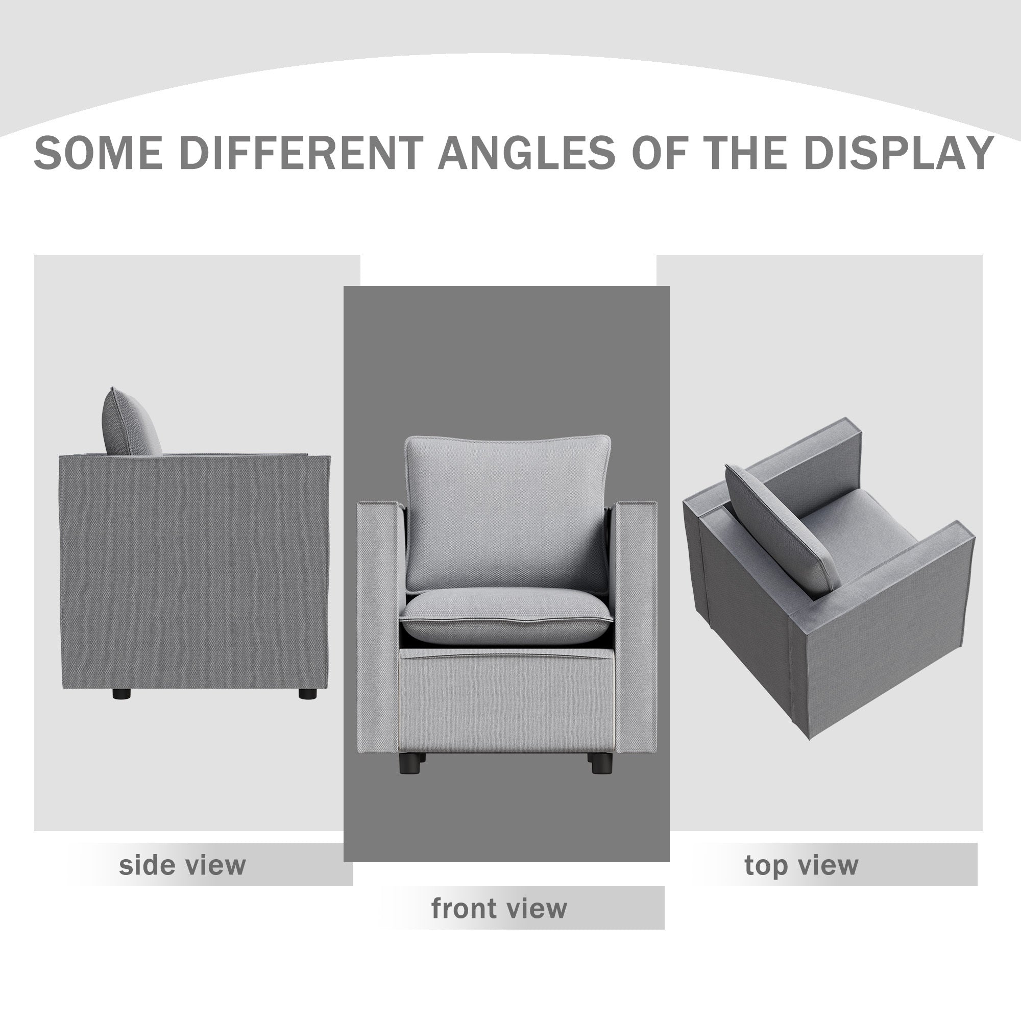 Decorative chair, comfortable gray single sofa chair, soft breathable seat cushion, soft cushion armchair, modern comfortable sofa chair in bedroom/corner/reading room