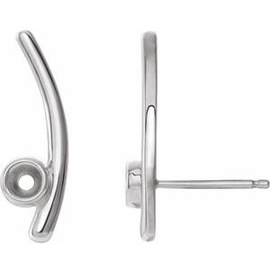 Sterling Silver Left Bezel-Set Ear Climber Mounting