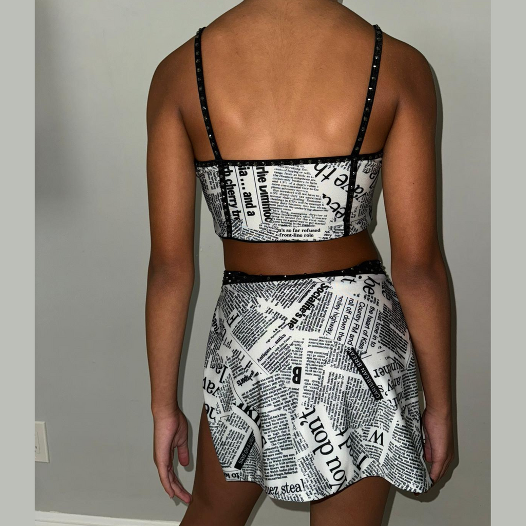 Black & White Newspaper Print Costume Set