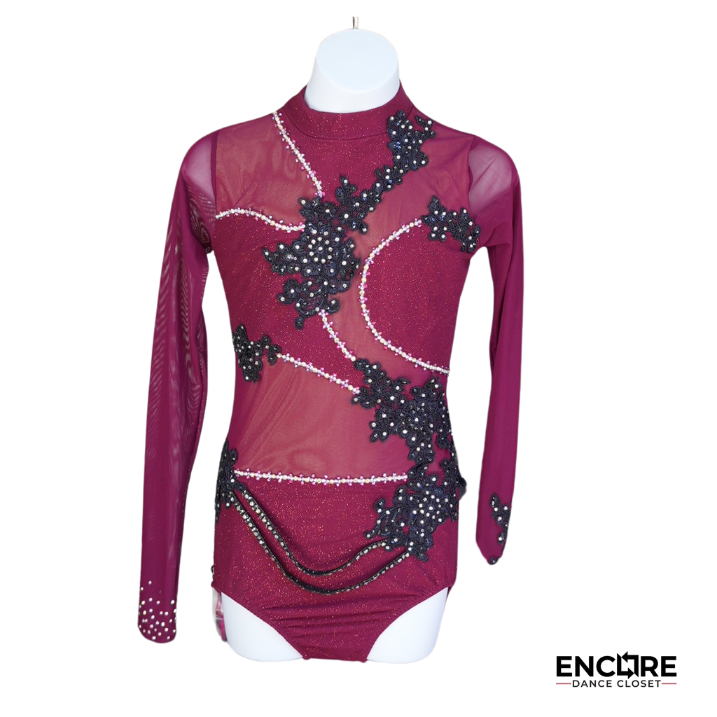 Burgundy Mesh Elegance