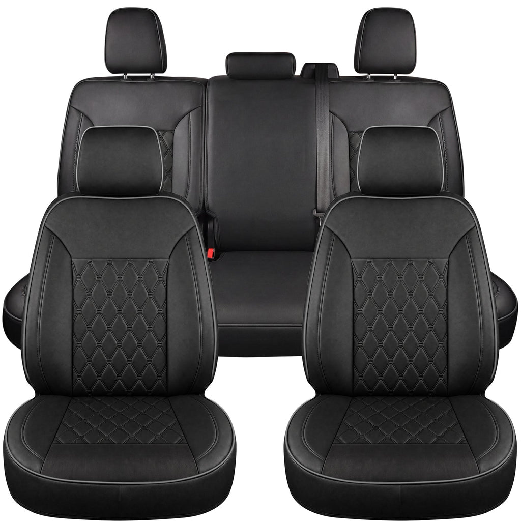 Umbrauto Custom Seat Covers for Silverado and GMC Sierra,Waterproof Nappa Leather Full Set Seatcovers for Chevy Silverado/GMC Sierra 2007-2013 & 2019-2026 1500, 2020-2026 2500HD 3500HD Crew/Double/Extended Cab