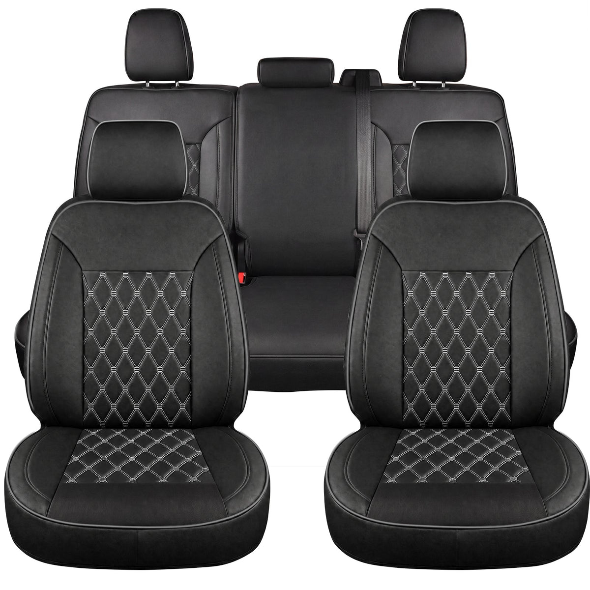 Umbrauto Custom Seat Covers for Silverado and GMC Sierra,Waterproof Nappa Leather Full Set Seatcovers for Chevy Silverado/GMC Sierra 2007-2013 & 2019-2026 1500, 2020-2026 2500HD 3500HD Crew/Double/Extended Cab