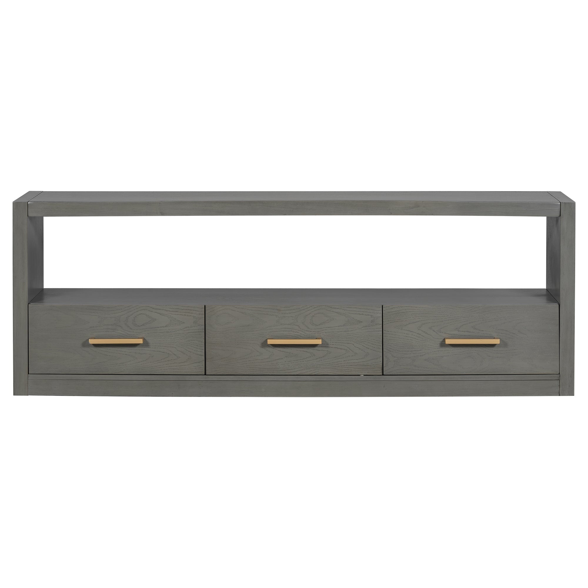 Mirod Stylish TV Stand with Ample Storage,Classic Design with Three Drawers and Spacious Surface,Minimalist Metal Handles,Versatile as TV Console or Side Cabinet