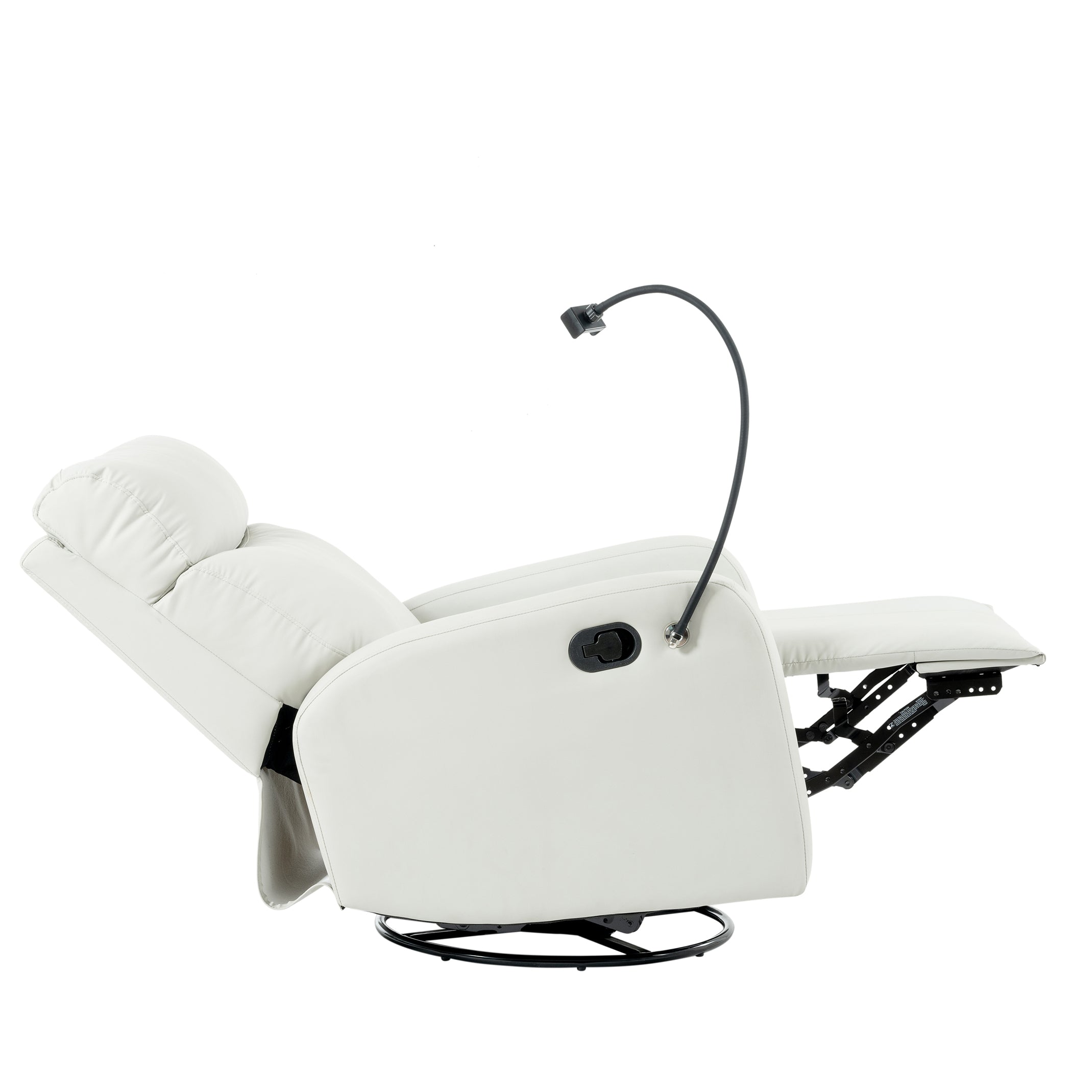 Rocking Recliner Chair, 360° Swivel Nursery Rocking Chair, Glider Chair, Modern Small Rocking Swivel Recliner Chair, Home Theater Seat, Phone Holder (Light Gray+360° Swivel)