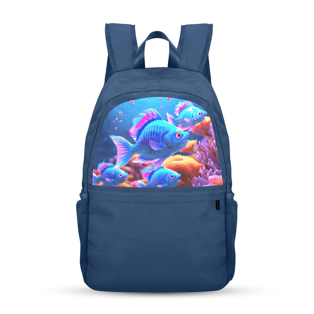 Blue Fish Casual Backpack | Upper Part Printing