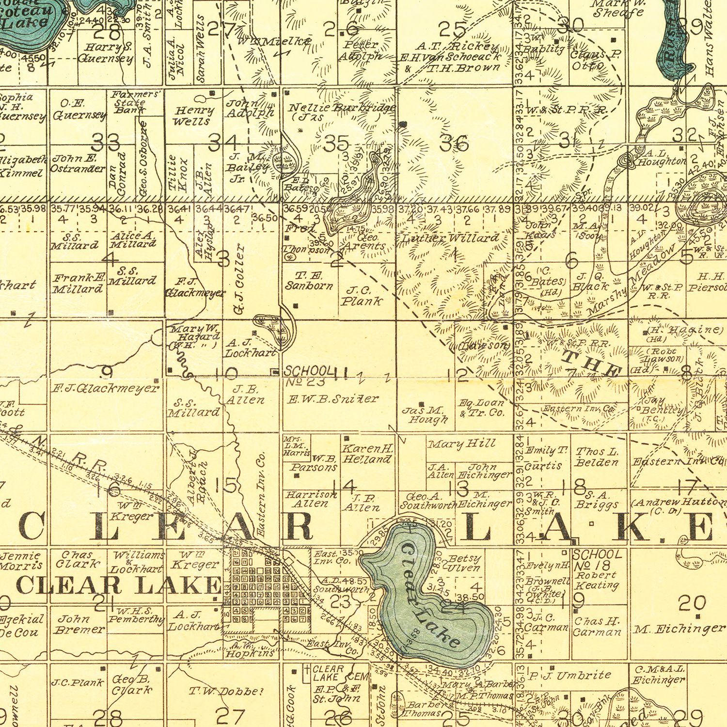 Vintage Map of Deuel County, South Dakota 1899