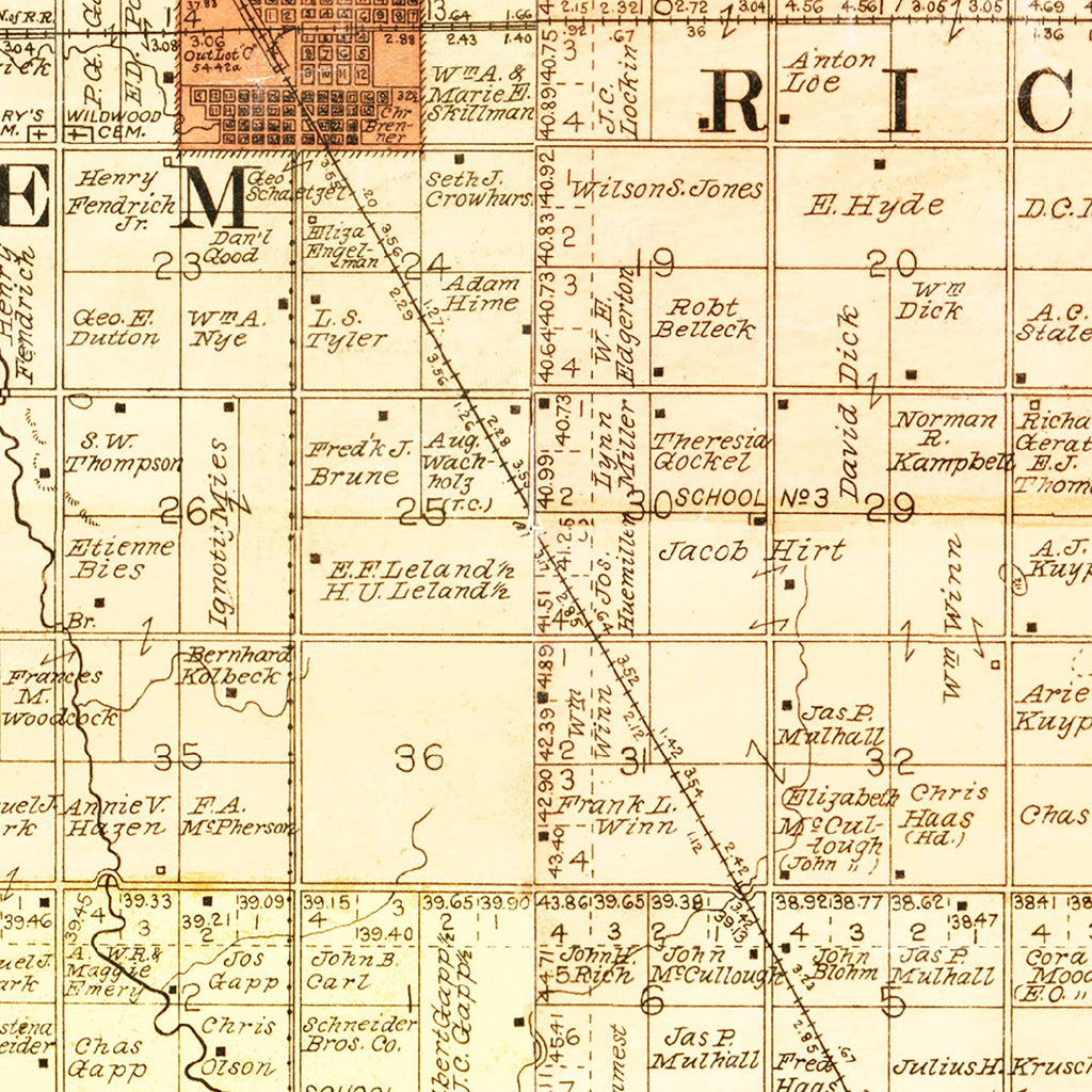 Vintage Map of McCook County, South Dakota 1900