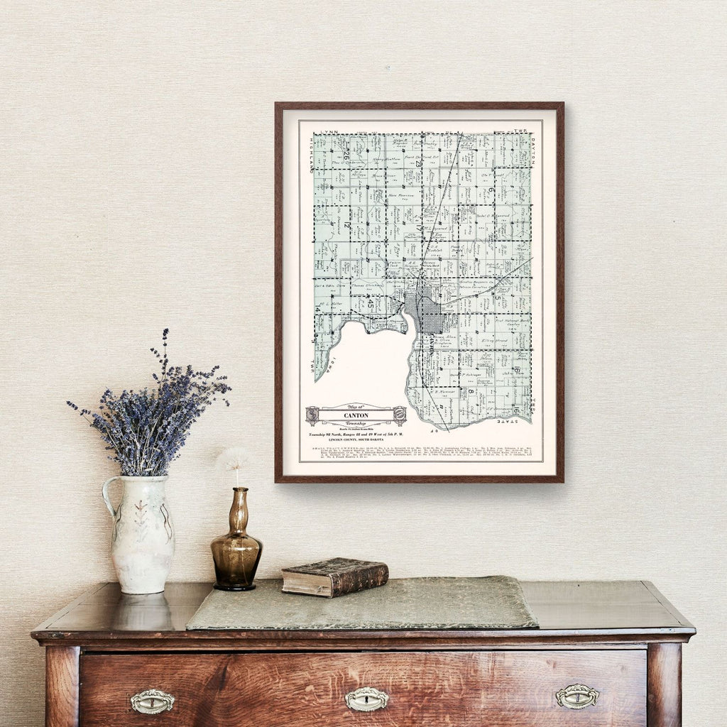 Vintage Map of Canton Township, Lincoln County, South Dakota 1929