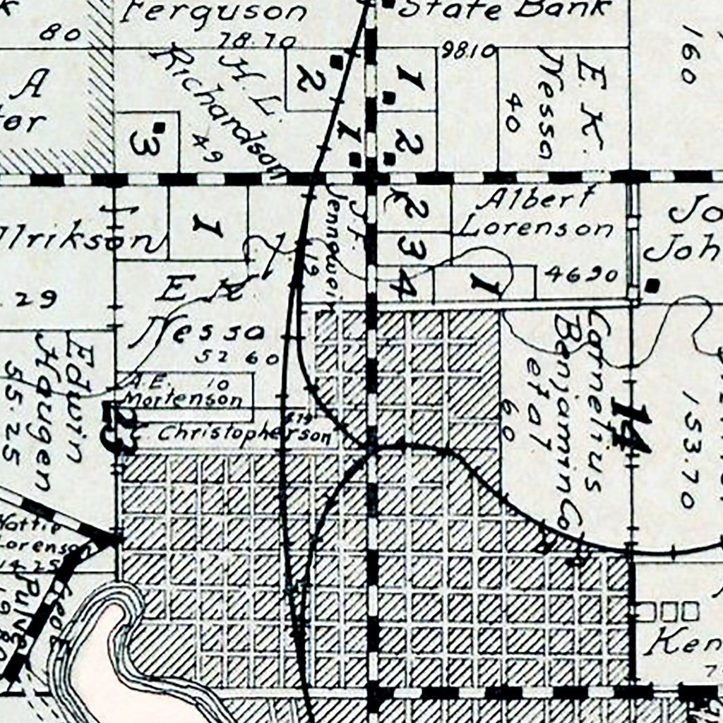 Vintage Map of Canton Township, Lincoln County, South Dakota 1929