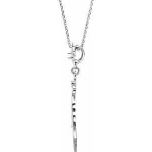Sterling Silver Natural Ruby & .01 CT Natural Diamond Fleur-de-lis 18" Necklace