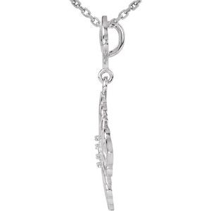 Sterling Silver Natural Ruby 18" Necklace