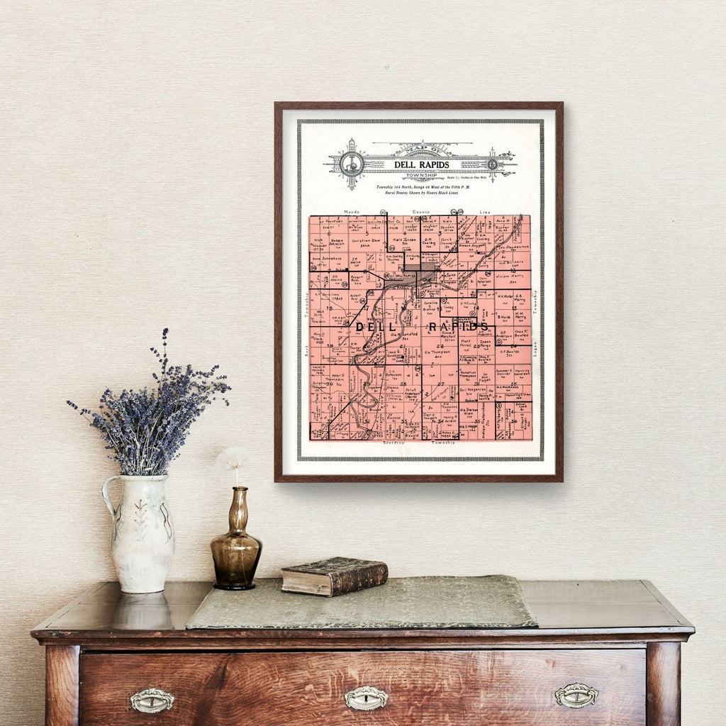 Vintage Map of Dell Rapids Township, Minnehaha County, South Dakota 1913