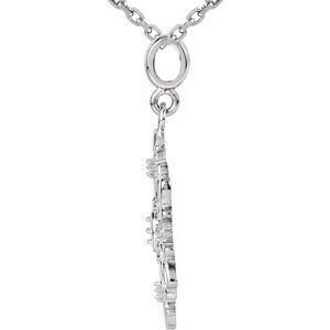 Sterling Silver Natural Emerald & .03 CTW Natural Diamond 18" Necklace