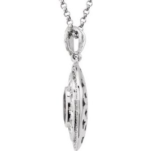 14K White Gold Natural Iolite & 1/8 CTW Natural Diamond 18" Necklace