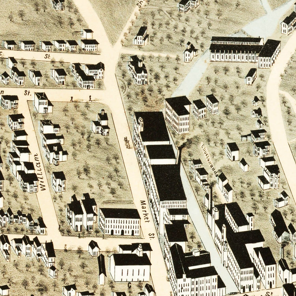 Vintage Map of Amsterdam, New York 1875