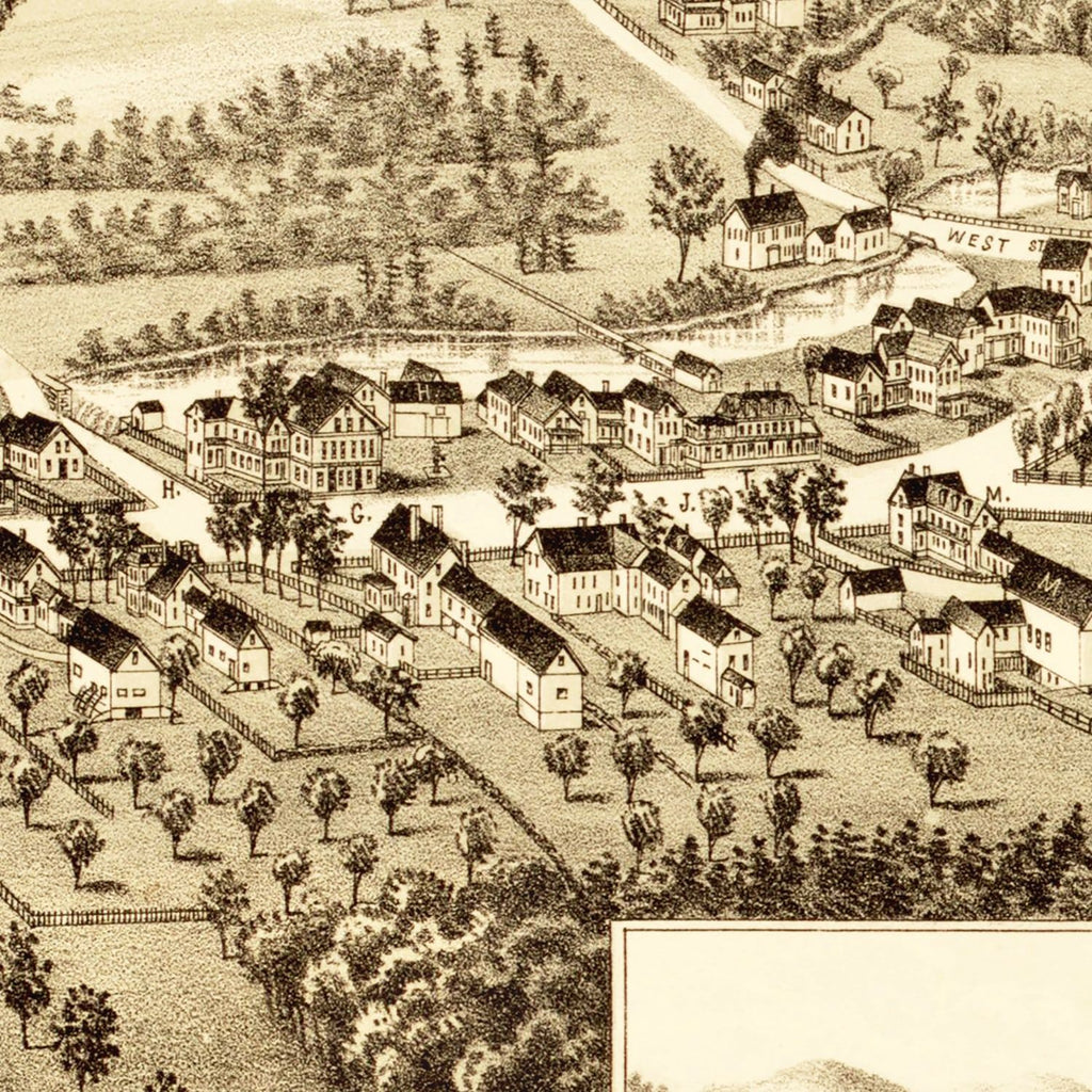 Vintage Map of Antrim And Clinton Village, New Hampshire 1887