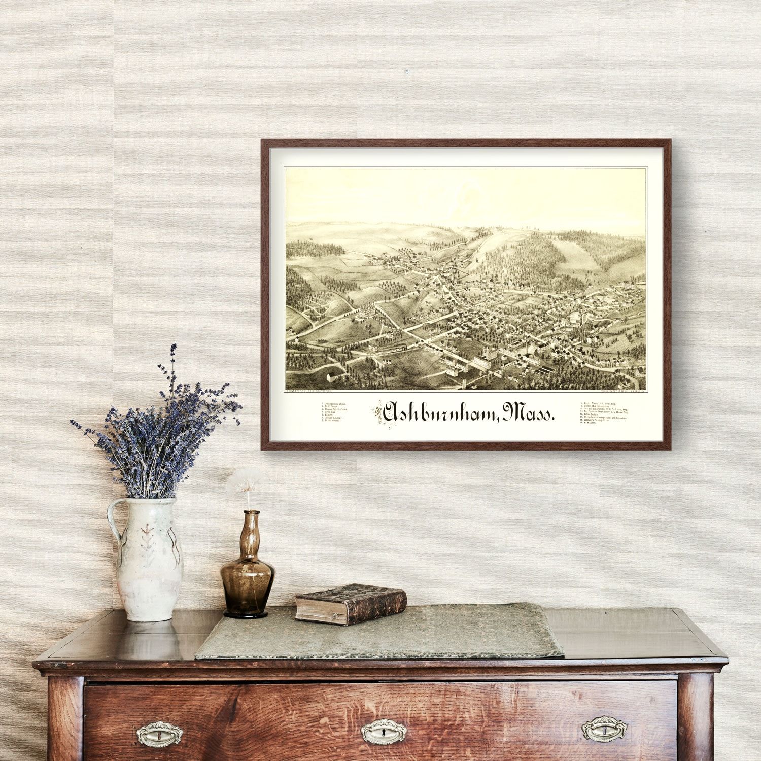 Vintage Map of Ashburnham, Massachusetts 1886