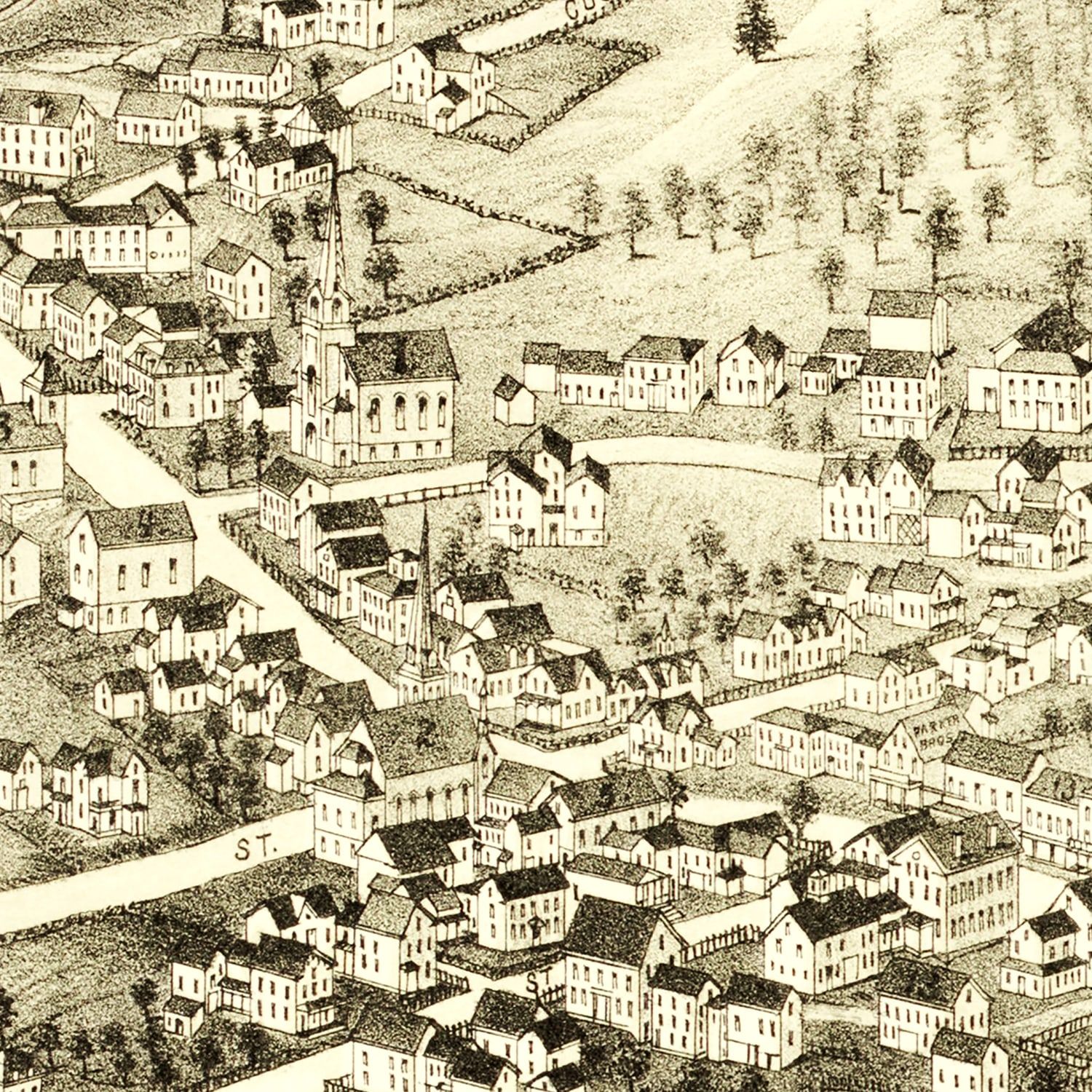 Vintage Map of Ashburnham, Massachusetts 1886