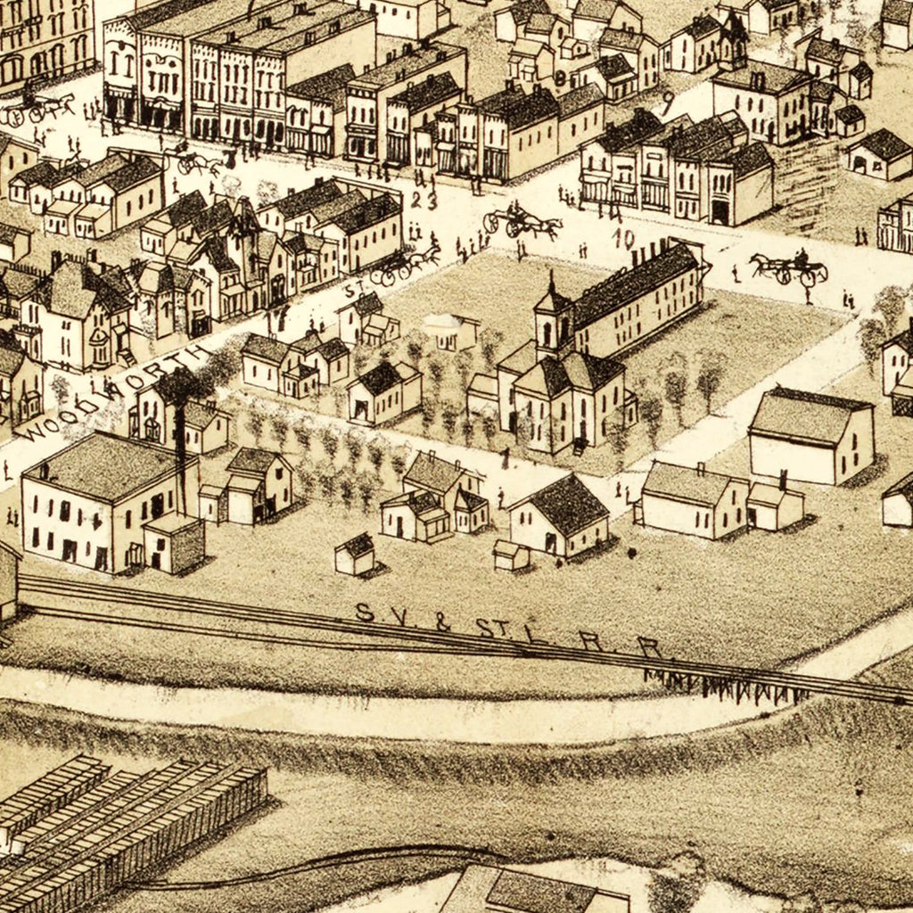 Vintage Map of Alma, Michigan 1885