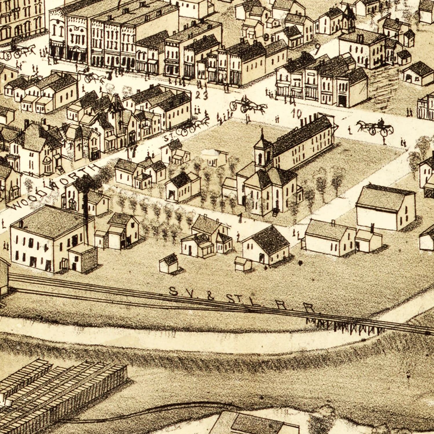 Vintage Map of Alma, Michigan 1885